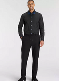 Bruno Banani Herren Button Down Kragen Business Shirt schwarz - Sportsgeiz