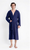 MyHome Herren Sina Baumwolle Bademantel Sauna Sommer blau