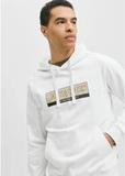 Jack & Jones Kapuzenpullover Hoodie Herren Sport grau weiß - Sportsgeiz