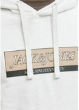 Jack & Jones Kapuzenpullover Hoodie Herren Sport grau weiß - Sportsgeiz