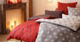 Otto Home Wendebettwäsche Set (40x80 cm + 135x200 cm)  Stella Sterne Baumwolle rot anthrazit