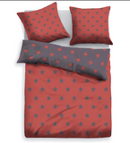 Otto Home Wendebettwäsche Set (40x80 cm + 135x200 cm)  Stella Sterne Baumwolle rot anthrazit