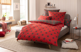 Otto Home Wendebettwäsche Set (40x80 cm + 135x200 cm)  Stella Sterne Baumwolle rot anthrazit