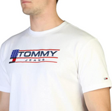 Tommy Jeans Shirt TJM USA Flag Basic T-Shirt  TJM weiß