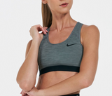 Nike Dri-Fit Swoosh Sport BH Top Yogo Pilates Oberteil grau