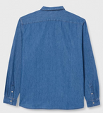 Wrangler Jeans Hemd Herren Ls Denim Langarm Shirt blau