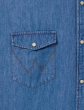 Wrangler Jeans Hemd Herren Ls Denim Langarm Shirt blau