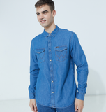 Wrangler Jeans Hemd Herren Ls Denim Langarm Shirt blau