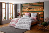Otto Home Biber Bettwäsche Set ( 135 x 200 cm, 40 x 80 cm) Weihnachten Xmas Motive Baumwolle rot