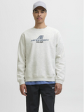 Jack & Jones Herren Grik Sweatshirt mit rundem Ausschnitt weißmeliert - Sportsgeiz