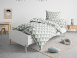Otto Home Bettwäsche Set ( 135 CM x 200 CM, 80 CM x 80 CM) Baumwolle weiß grün
