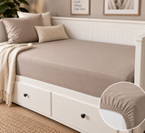 Otto Home Product 2er Set Spannbettlaken 90 × 200 cm – 100 % Baumwolle – Taupe