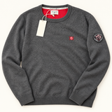 TOM TAILOR Team Polo Sport Pullover Rundhals grau Herren Baumwolle