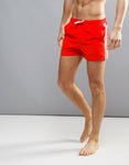 adidas Herren 3-Streifen Badeshorts Badehose Swim Shorts rot BJ8814 - Kopensneakers