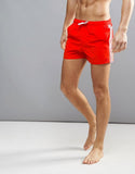 adidas Herren 3-Streifen Badeshorts Badehose Swim Shorts rot BJ8814 - Kopensneakers