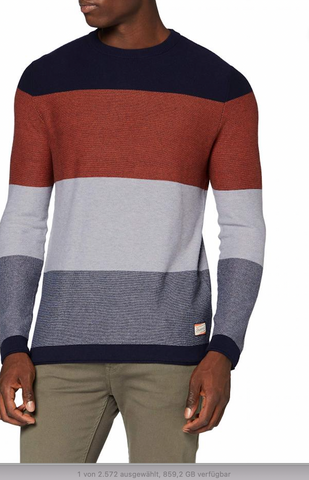 Jack & Jones Herren Pullover Strickpullover Sommer blau braun - Sportsgeiz