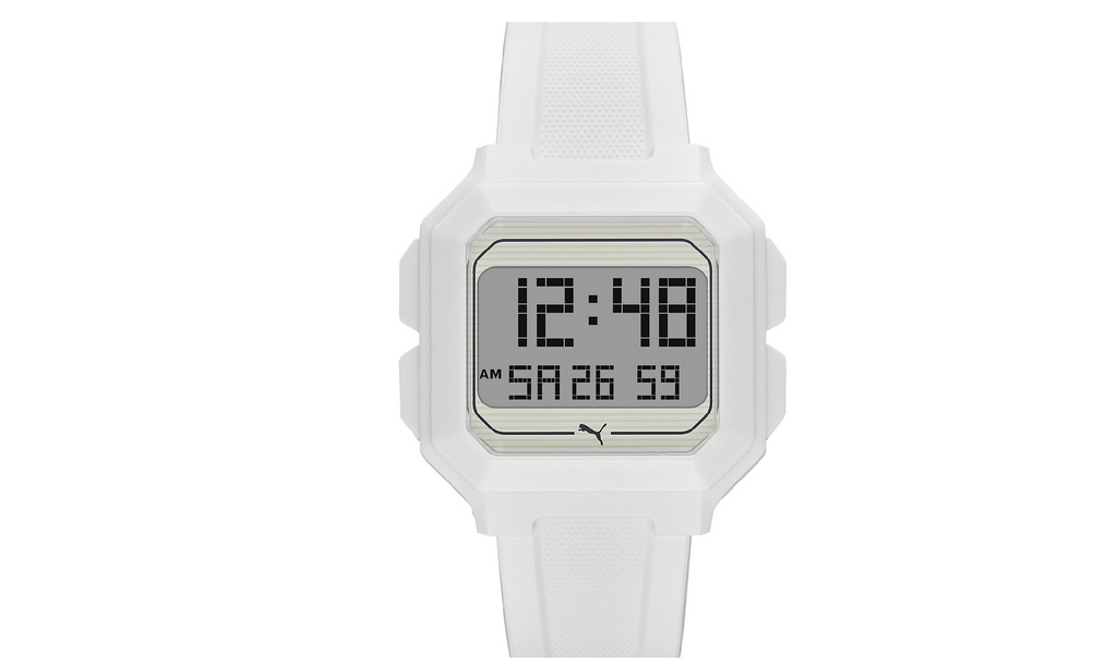 Puma Uhr Watch Speedcat Digitaluhr Sportuhr Herren Sport weiB Sportsgeiz