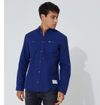 Tommy Hilfiger Herren Hemd Baumwollhemd einfarbig blau