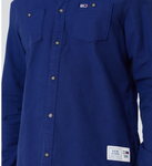 Tommy Hilfiger Herren Hemd Baumwollhemd einfarbig blau