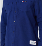 Tommy Hilfiger Herren Hemd Baumwollhemd einfarbig blau