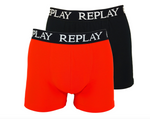 Replay Herren Boxershorts Unterhosen Bund Logo rot schwarz