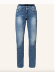 Replay Damen Classic Jeans Faby Power Stretch Slim Fit Jeans Hose blau