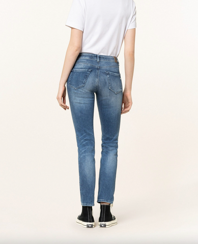 Replay Damen Classic Jeans Faby Power Stretch Slim Fit Jeans Hose blau –  Sportsgeiz