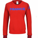 Adidas Frankreich Sweatshirt Fussball FFF Damen T-Shirt WM Retro rot