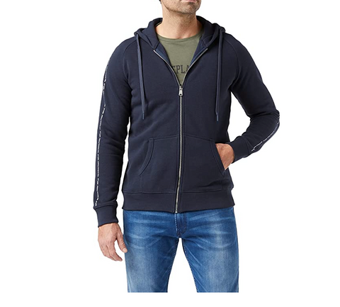 Replay Zip Hoodie Kapuzensweatshirt Herren Jacke Sweatjacke dunkelblau