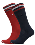 Tommy Hilfiger Classic 2 Pack Socken Unisex Damen Business Rot Schwarz - Kopensneakers Marken Schuhe stark reduziert