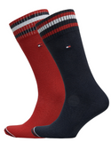 Tommy Hilfiger Classic 2 Pack Socken Unisex Damen Business Rot Schwarz - Kopensneakers Marken Schuhe stark reduziert