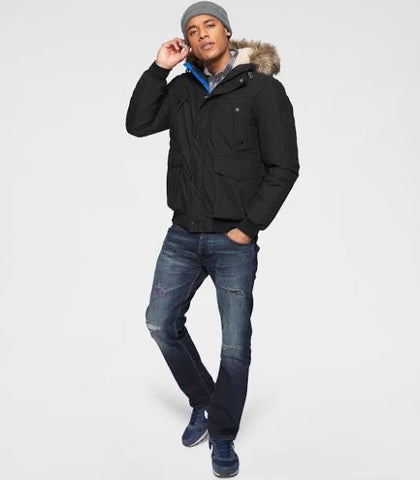 Parka Jackets Jack Jones Jacket Schwarz Weiß Winterjacke Von