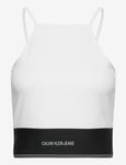 Calvin Klein Jeans Milano Crop Top T-Shirt Shirts Tops Damen weiß - Sportsgeiz