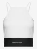 Calvin Klein Jeans Milano Crop Top T-Shirt Shirts Tops Damen weiß - Sportsgeiz