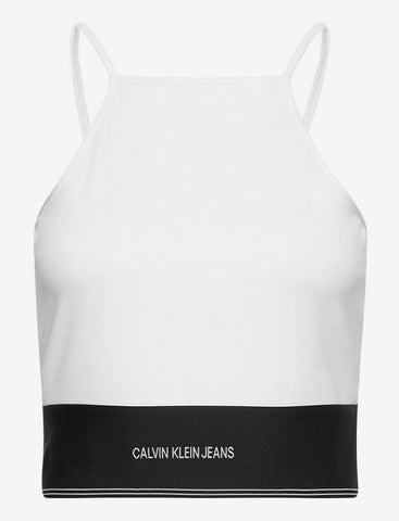 Calvin Klein Jeans Milano Crop Top T-Shirt Shirts Tops Damen weiß - Sportsgeiz