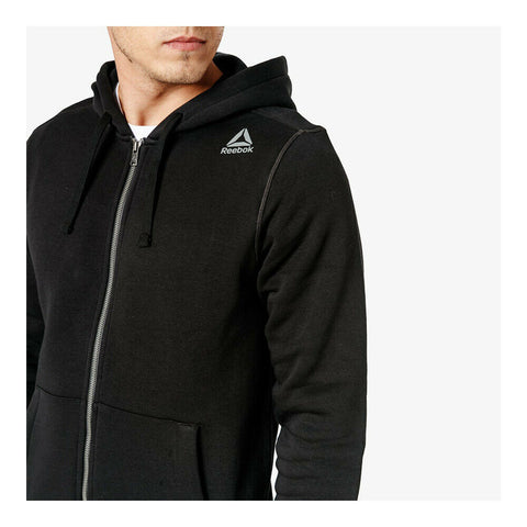 Reebok Herren Sweatshirt Kapuzenjacke Fleece Hoodie schwarz S - Sportsgeiz