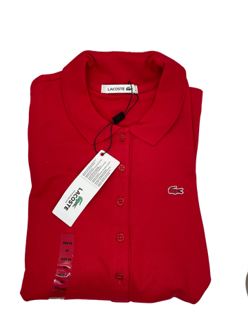 Lacoste Damen Poloshirt T-Shirt Langarm rot - Sportsgeiz