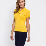 Lacoste Damen Poloshirt T-Shirt kurzarm gelb einfarbig - Sportsgeiz