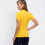 Lacoste Damen Poloshirt T-Shirt kurzarm gelb einfarbig - Sportsgeiz