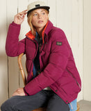 Superdry Damen Retro Daunenjacke Steppjacke Winterjacke Sportjacke Lila