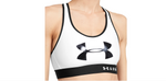 Under Armour Mid Keyhole Logo Graphic UA Damen Sport BH Shirt Gym Fitness weiß - Sportsgeiz