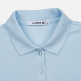 Lacoste Damen Poloshirt T-Shirt kurzarm hellblau einfarbig - Sportsgeiz